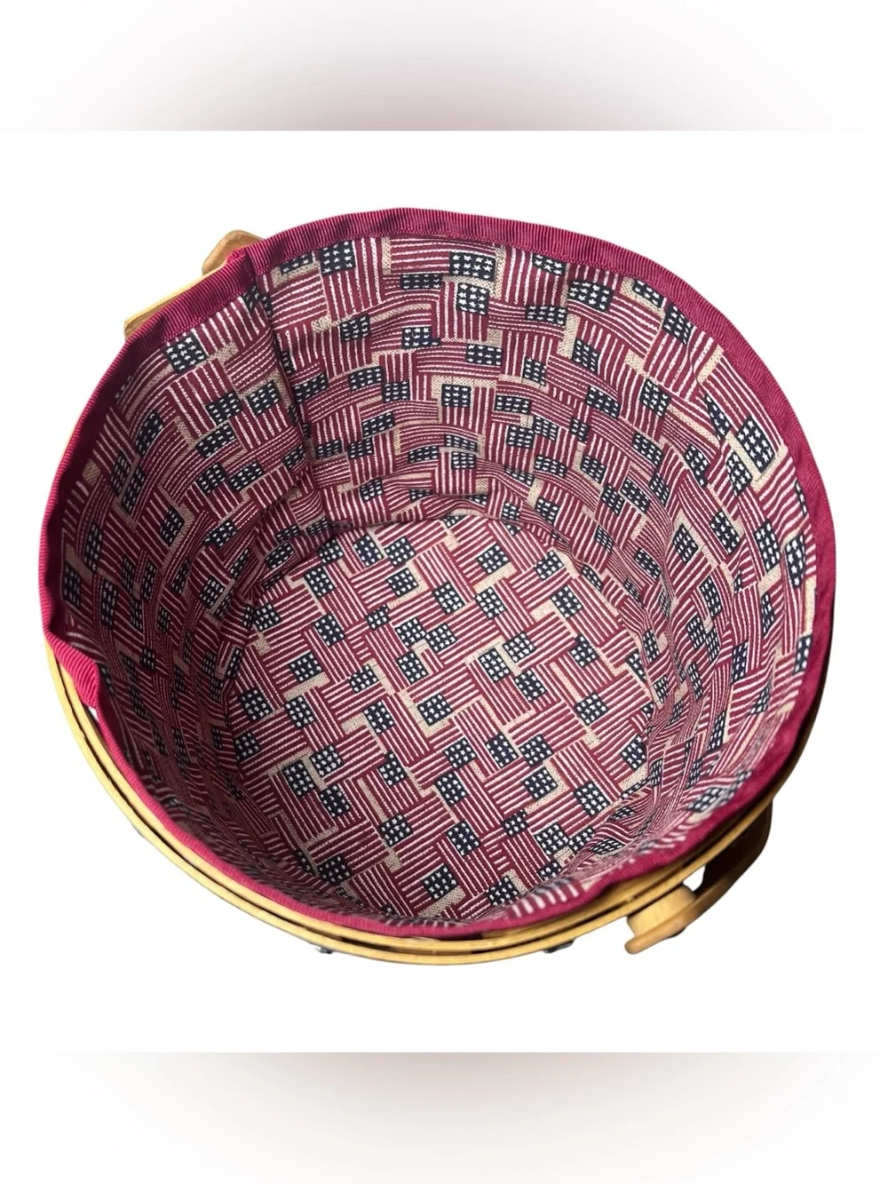 Longaberger 2004 Vintage Proudly American Ice Bucket Basket Set Lid w/ Star Knob